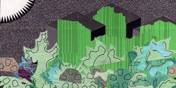 Loft Window Box collage art urban abstract landscape