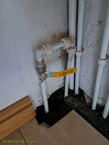 Supplied and fitted replacement mains water stopcock