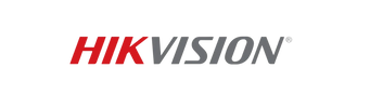 Hikvision logo with red and gray text on a transparent background.