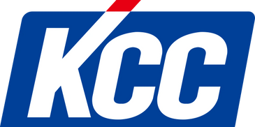 Logo with bold white letters 'KCC' on a blue background with a red accent.