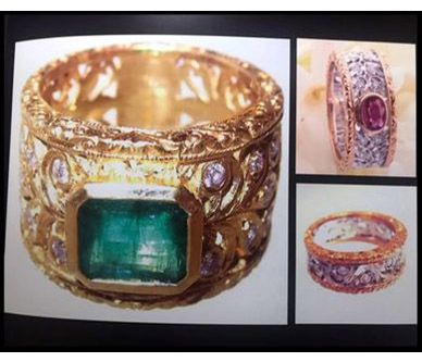 Collage of three sophisticated wedding bands