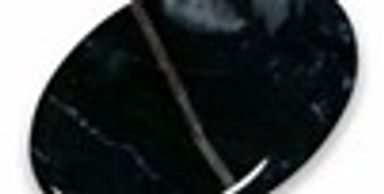 Black polished stone with a natural stripe.