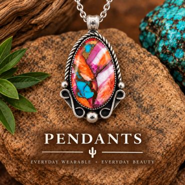 Colorful handcrafted sterling silver pendant. Click to explore more pendants
