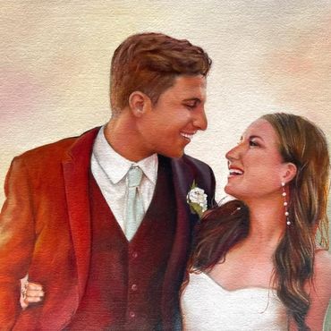 Wedding Portrait, 10x8" Oil Painting on Canvas Panel