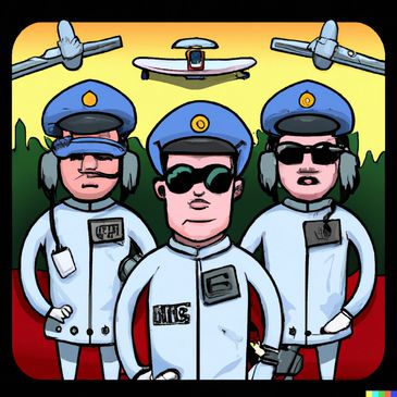 cartoon of drone instructors
