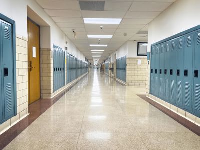 Hallway view from inside school