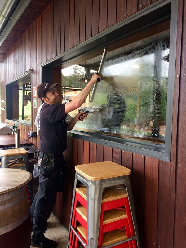 windows cleaned by a professional window cleaner at Artemis Wines Southern Highlands
