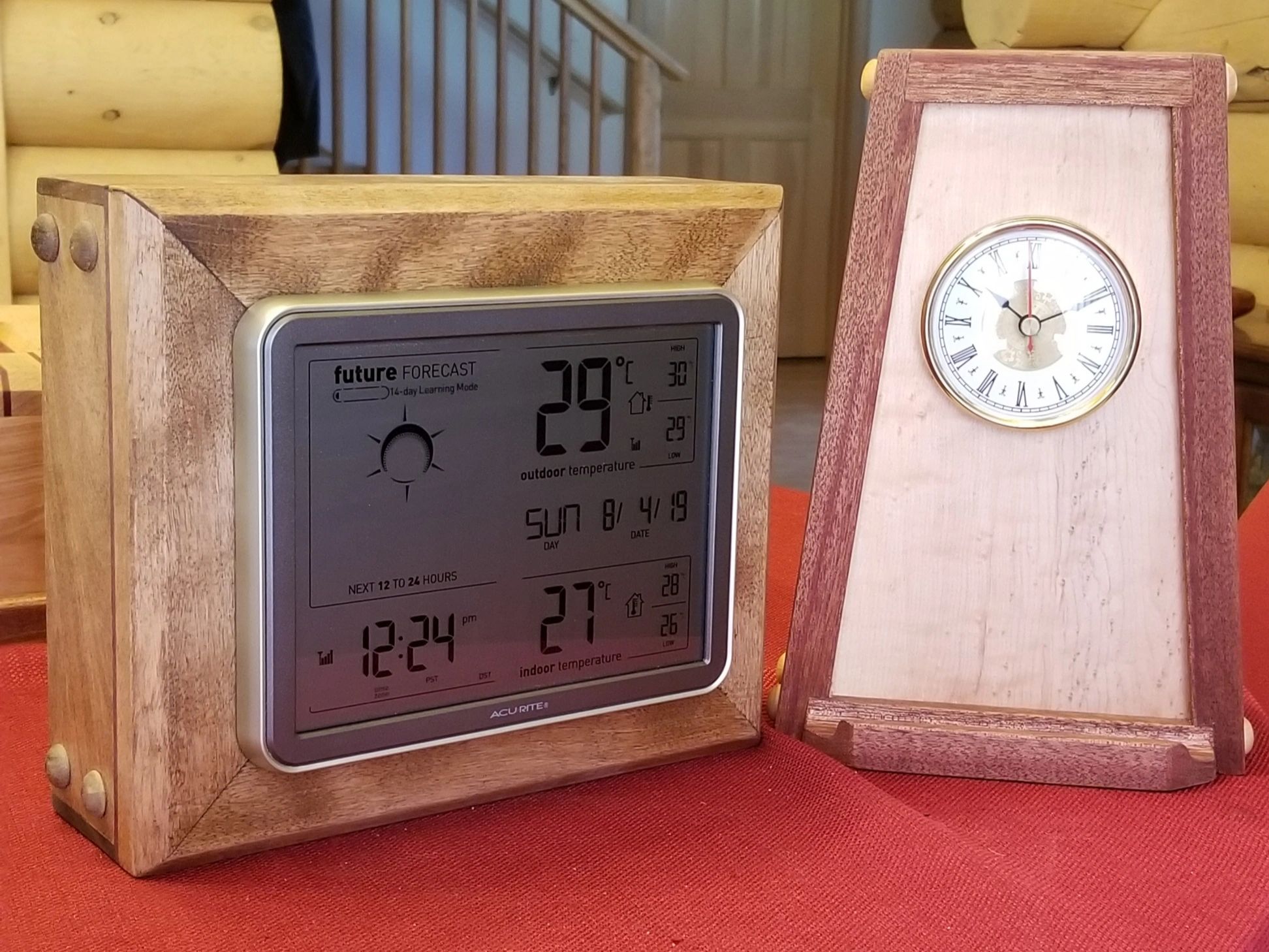 Weather Station & Clock featuring Concealed Compartments