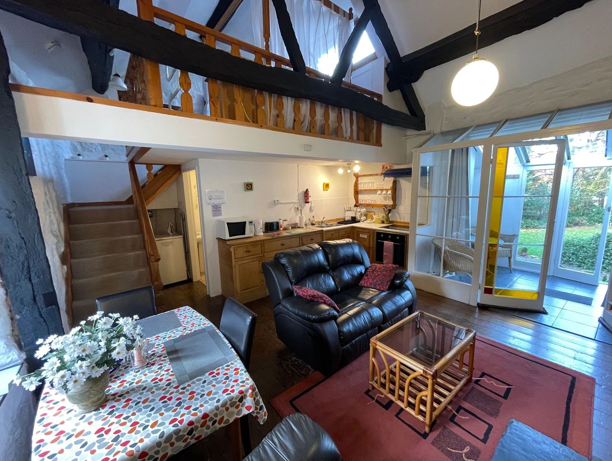 The living area at The Gallery Family Holiday cottages mid wales