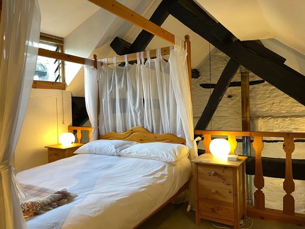 The double bedroom at the Gallery Family Holiday cottages mid wales