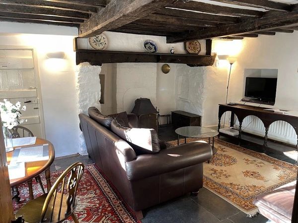 The sitting room at The Farmhouse, Family Holiday cottages mid wales
