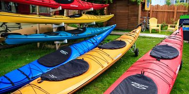 A few of the Kayak fleet waiting to go paddling