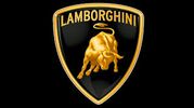 The golden Lamborghini logo with a charging bull on a black shield.