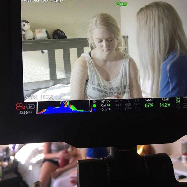 filming on set with red digital cinema camera