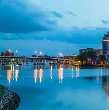 Hampton,Virginia city skyline. Your Hampton Movers are ready to serve you!