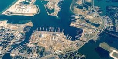Aerial view of ship docking area at Little Creek Amphib base. Our Virginia Beach movers are ready! 