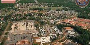Aerial view of buildings that compose Ft Eustis Army base. Newport News movers can relocate you! 