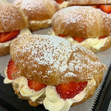 Delightful strawberry croissant pillows