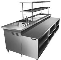 work table, sink, shelf, rack, hood, cabinet, custom stainless steel fabrication, trolley