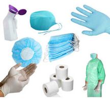 Health, healthcare, disposable gloves, head cover, shoe cover, disposable gowns, medical disposables