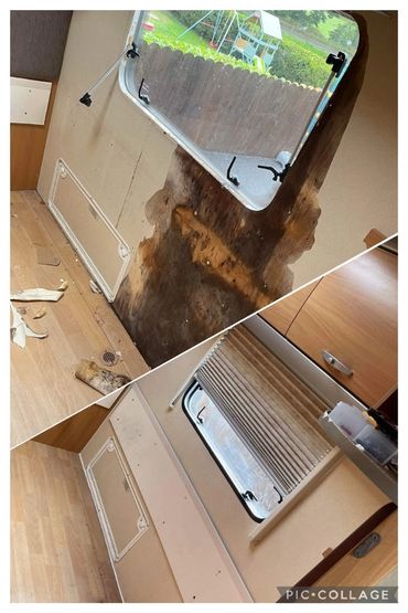 Caravan damp repair window