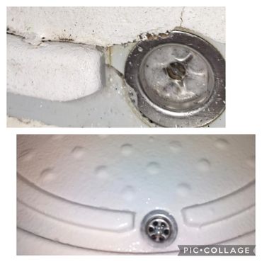 Caravan shower tray repair