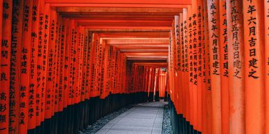 Fushimi Inari Shrine Path in Kyoto, Japan