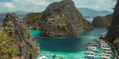 Kayangan Lake in Coron Island, Palawan, Philippines famous for great diving sites and birding