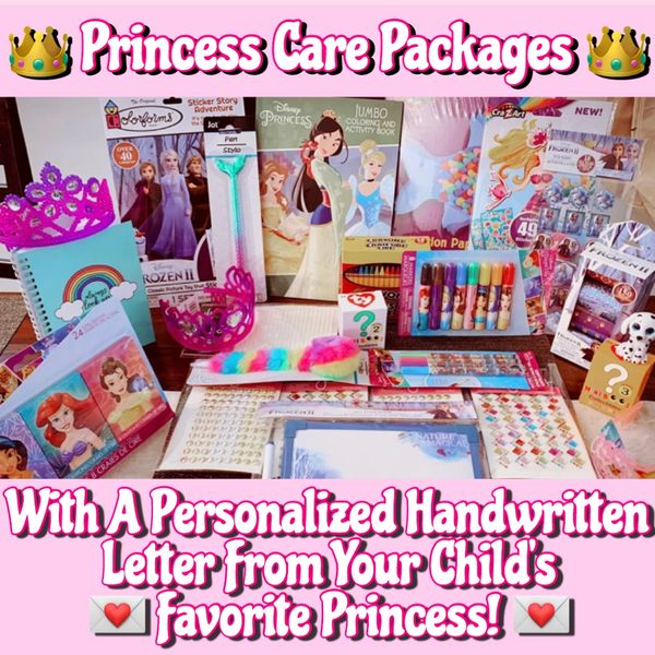 Disney Princess Care Package Gift. Princess performers for hire Las Vegas. Anna Elsa birthday Vegas