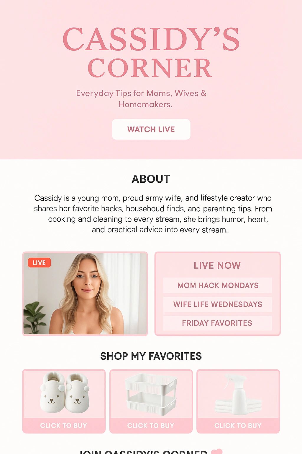 Proud army wife, and lifestyle creator who shares her favorite hacks, household finds, and parenting