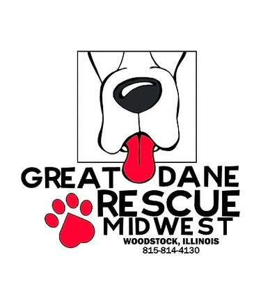 great dane rescue midwest, tongue out, logo