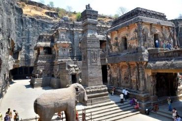 The Kailasa Temple (Cave 16) at the Ellora Caves in Maharashtra is the world's largest monolithic ro