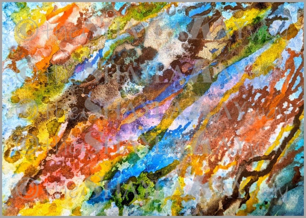 liquid watercolor with rubbing alcohol