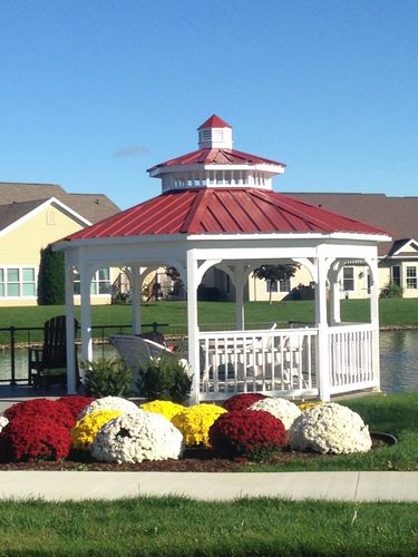 We have had a beautiful fall. Sun, mums and the Gazebo provide opportunities for meeting together