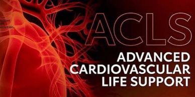 Advanced Cardiovascular Life Support (ACLS) image with heart graphic.