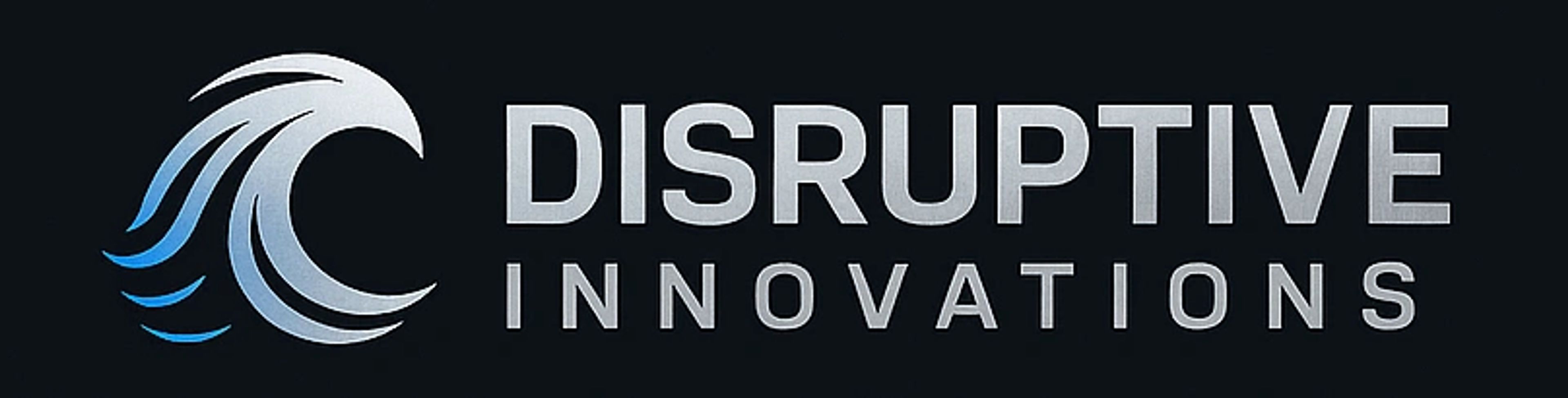Logo with wave design and text 'Disruptive Innovations'.