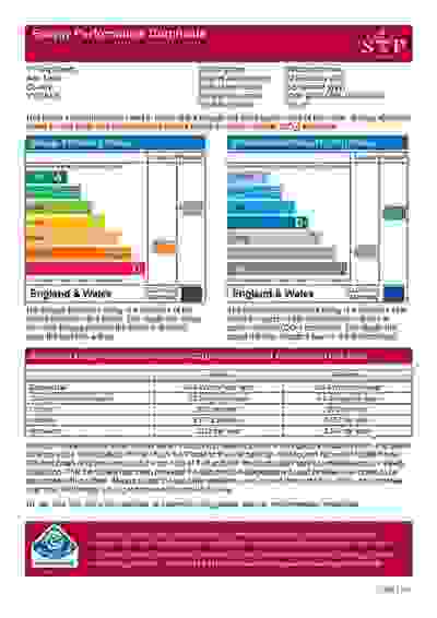 Example of a Domestic Energy Performance Certificate.