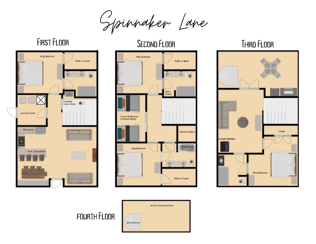 Spinnaker Lane Floorplans which are 30a family vacation rentals