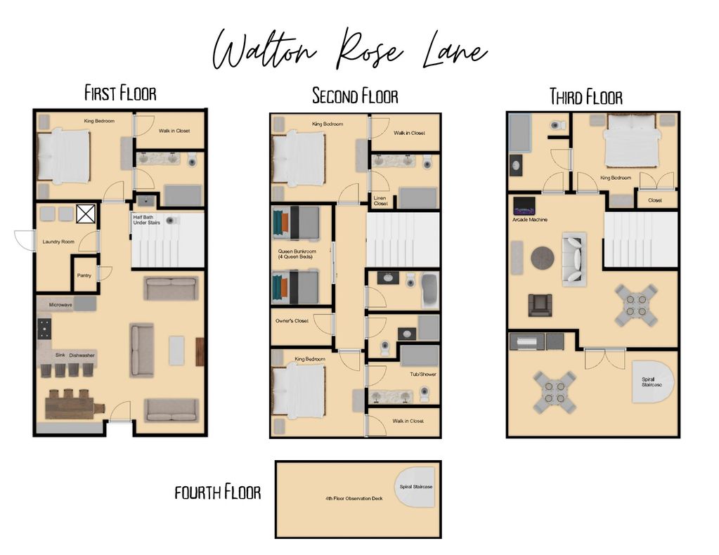 Walton Rose Floor Plans which are 30a family vacation rentals