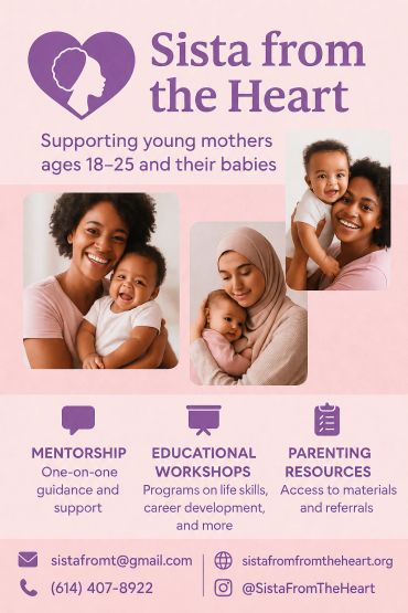 Support for young mothers aged 18-25 and their babies from Sista from the Heart.