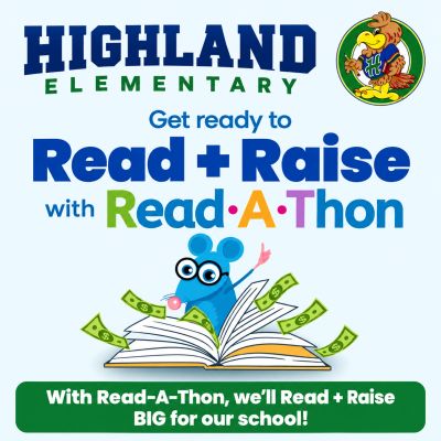 Highland Elementary's Read-A-Thon fundraiser announcement.