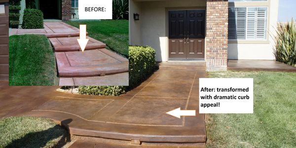 Decorative stained concrete. Acid stained decorative concrete.