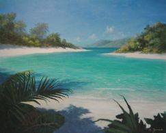 Original tropical seascape painting by Alan Zawacki