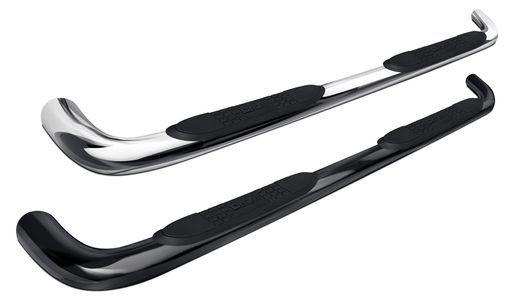Step Bars, Running Boards, Chrome, Stainless Steel, Black Powder Coated, No Drilling, Wheel to Wheel
