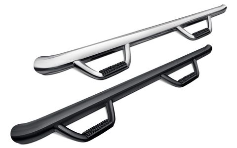 Step Bars, Running Boards, Hitch, Stainless Steel, Black Powder Coated, No Drilling, Rocker Panels