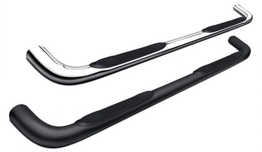 Step Bars, Running Boards, Chrome, Stainless Steel, Black Powder Coated, No Drilling, Wheel to Wheel