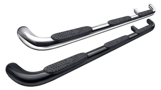 Step Bars, Running Boards, Stainless Steel, Black Powder Coated, No Drilling, Hitch Step, Bump Step