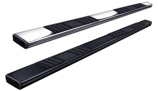Step Bars, Running Boards, Chrome, Stainless Steel, Black Powder Coated, No Drilling, Wheel to Wheel