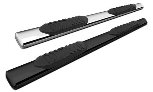 Step Bars, Running Boards, Chrome, Stainless Steel, Black Powder Coated, No Drilling, Wheel to Wheel