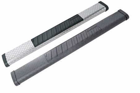 Step Bars, Running Boards, Chrome, Stainless Steel, Black Powder Coated, No Drilling, Wheel to Wheel